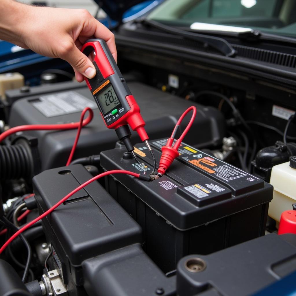 Testing car battery drain with a multimeter