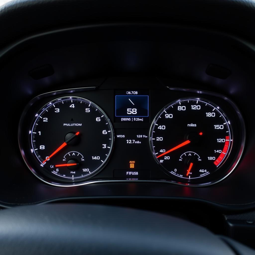 Car Dashboard Displaying Speed and Mileage in Miles after VCDS Coding