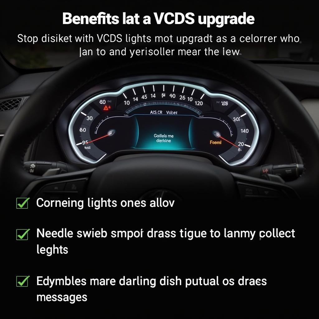 Car Dashboard with Activated Features