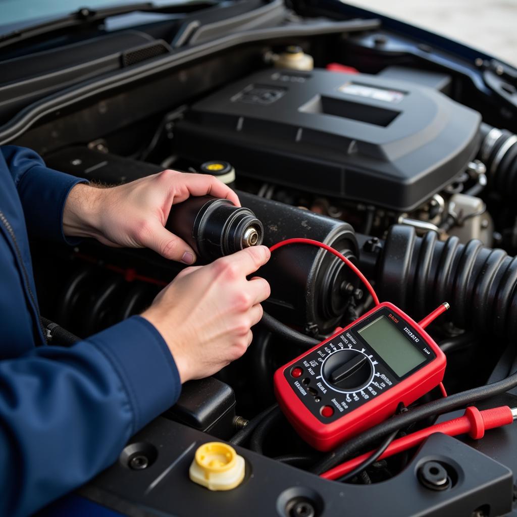 Inspecting the car starter motor