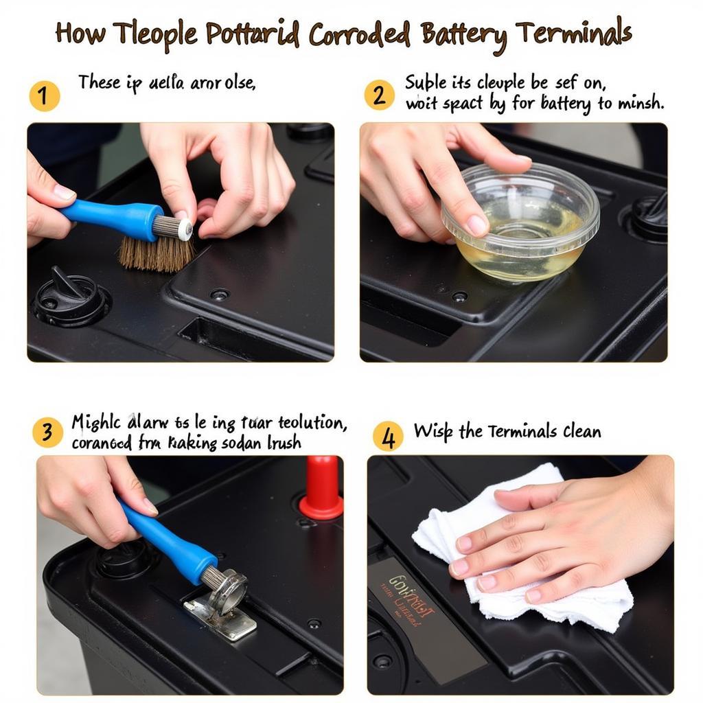 Cleaning corroded car battery terminals