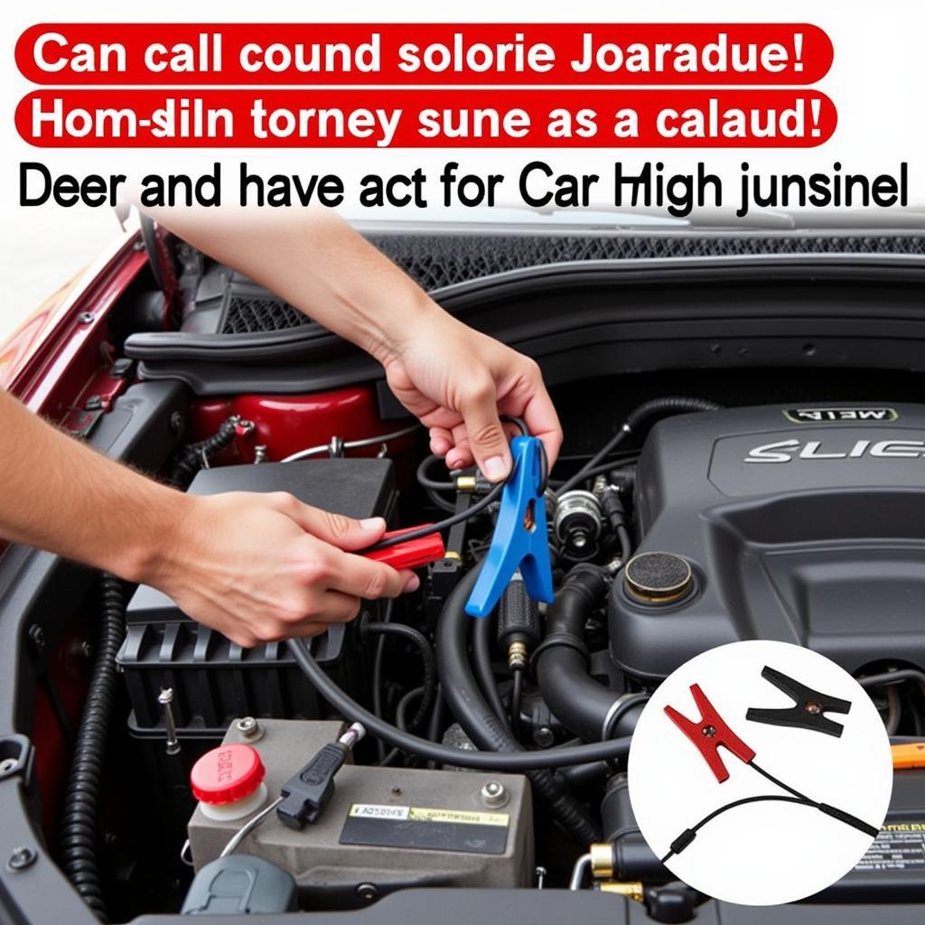 Connecting Jumper Cables to Car Battery