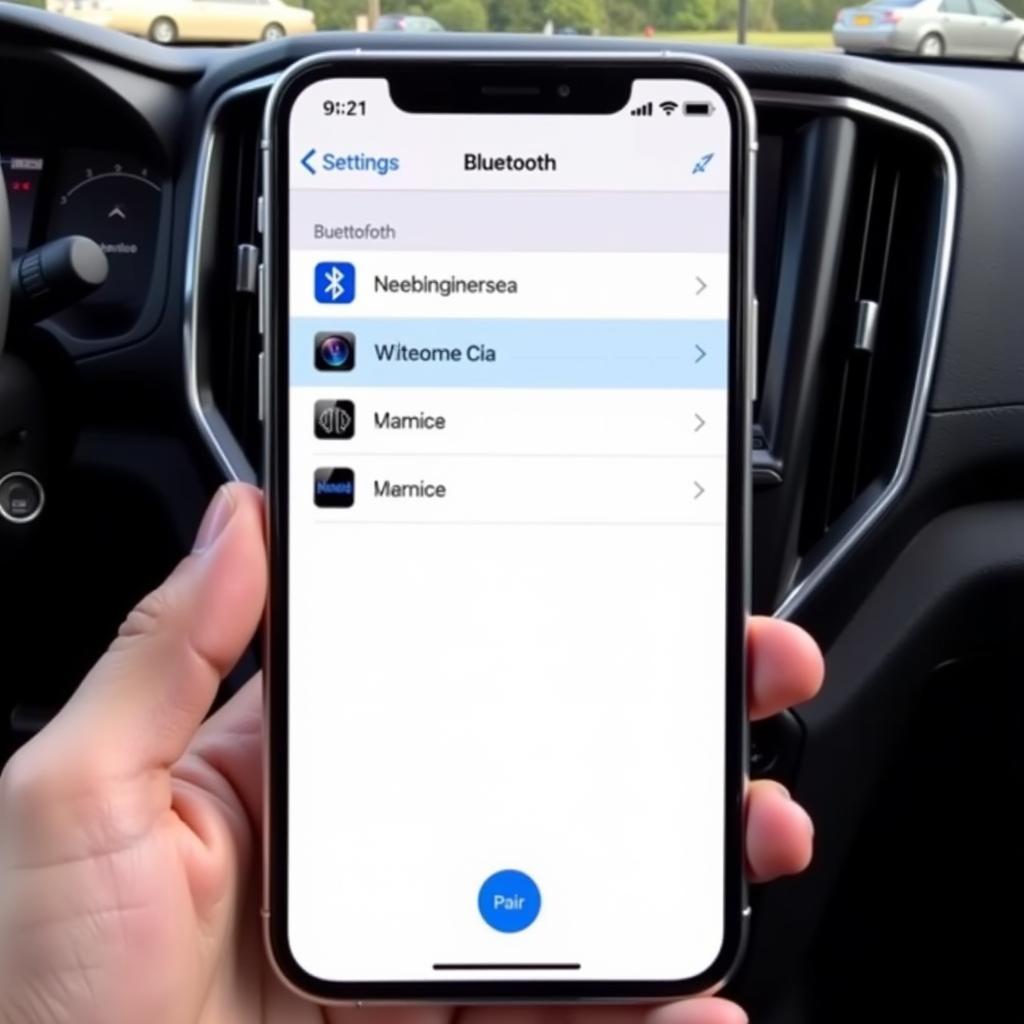 Connecting Phone to Car Bluetooth via Settings Menu