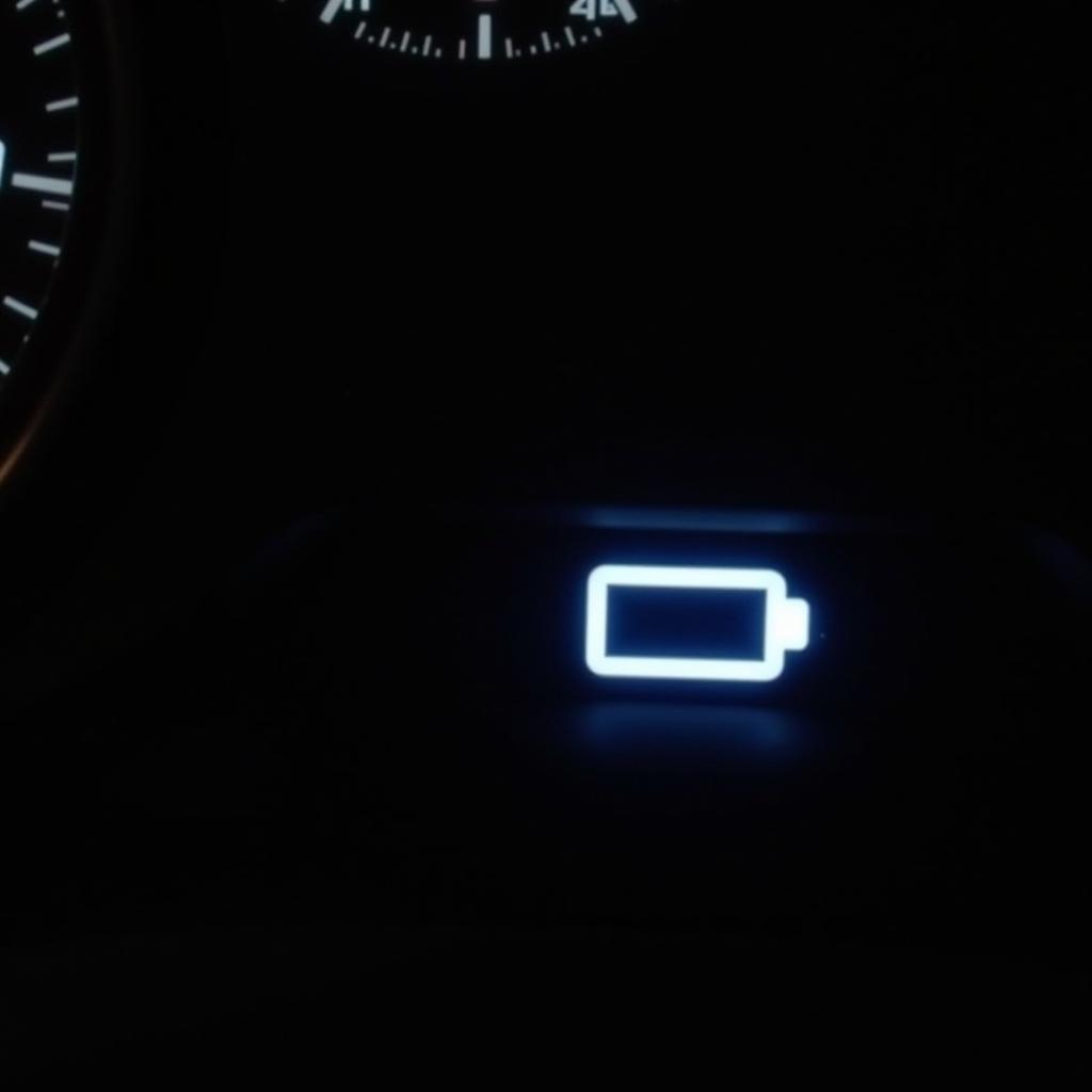 Dim Battery Light on Car Dashboard