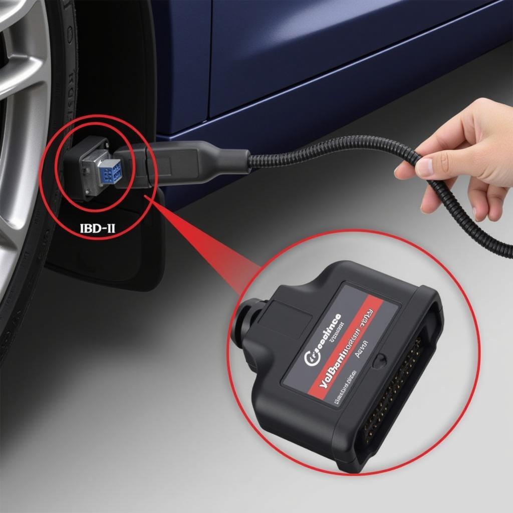 Connecting VCDS Cable to OBD-II Port