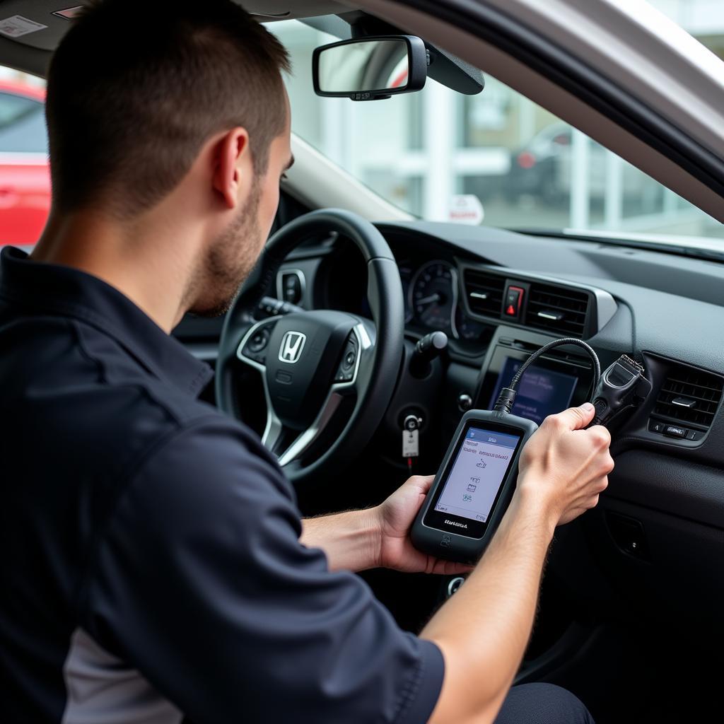 Honda Immobilizer Repair Technician at Work