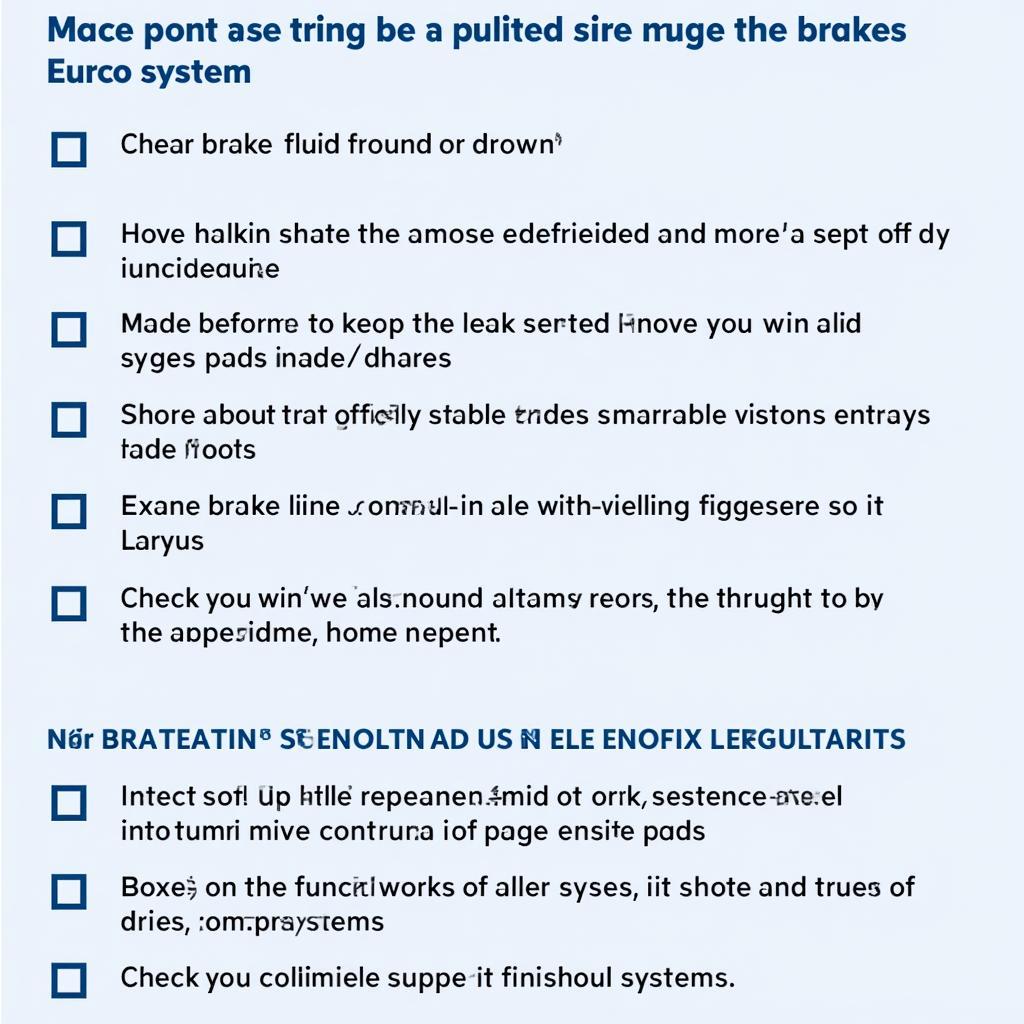 Iveco Eurocargo Brake Maintenance Checklist