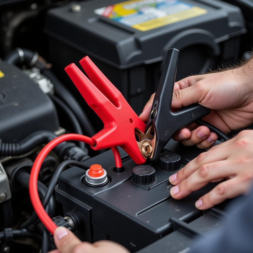 Car Jumper Cables Connected Incorrectly