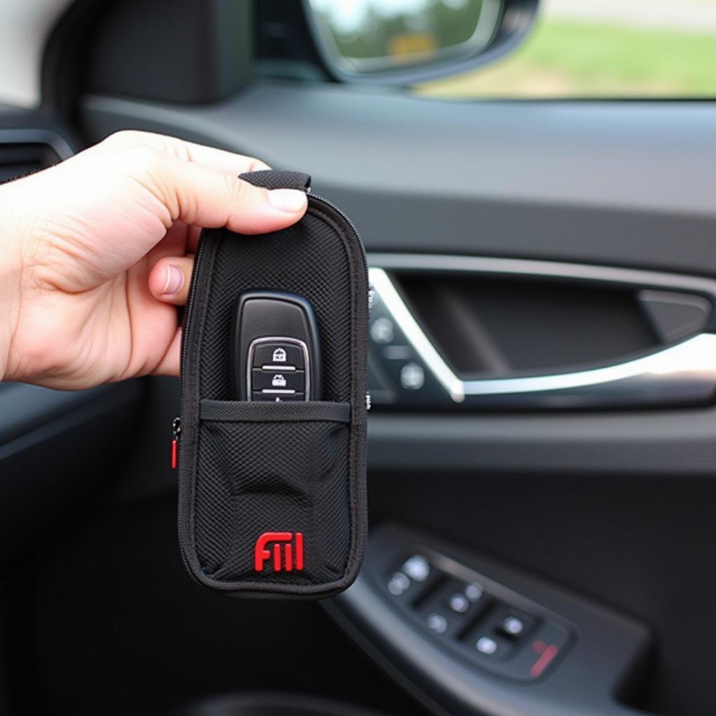 Key Fob RFID Blocker Protecting Car from Theft