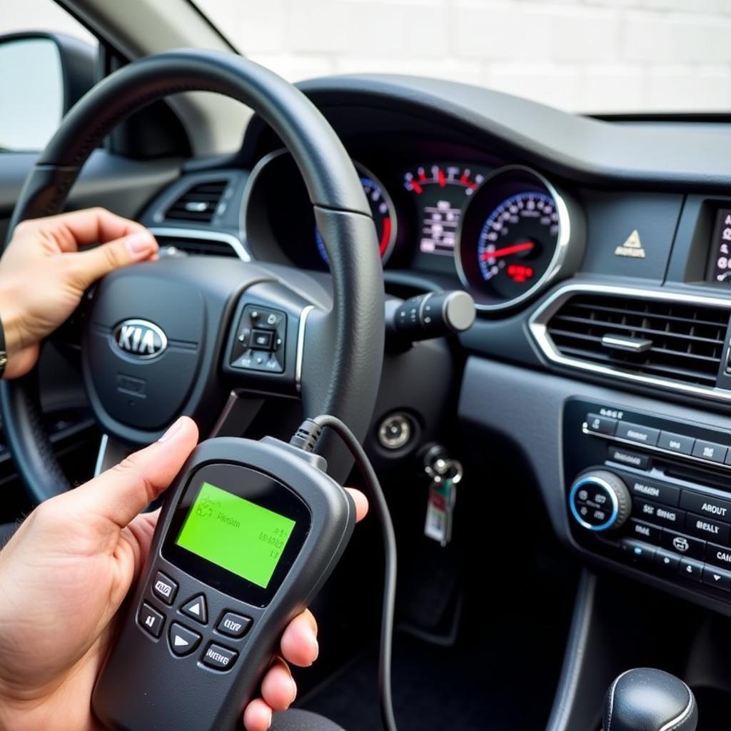 Connecting an OBD-II Scanner to a Kia Optima Hybrid for Diagnostics