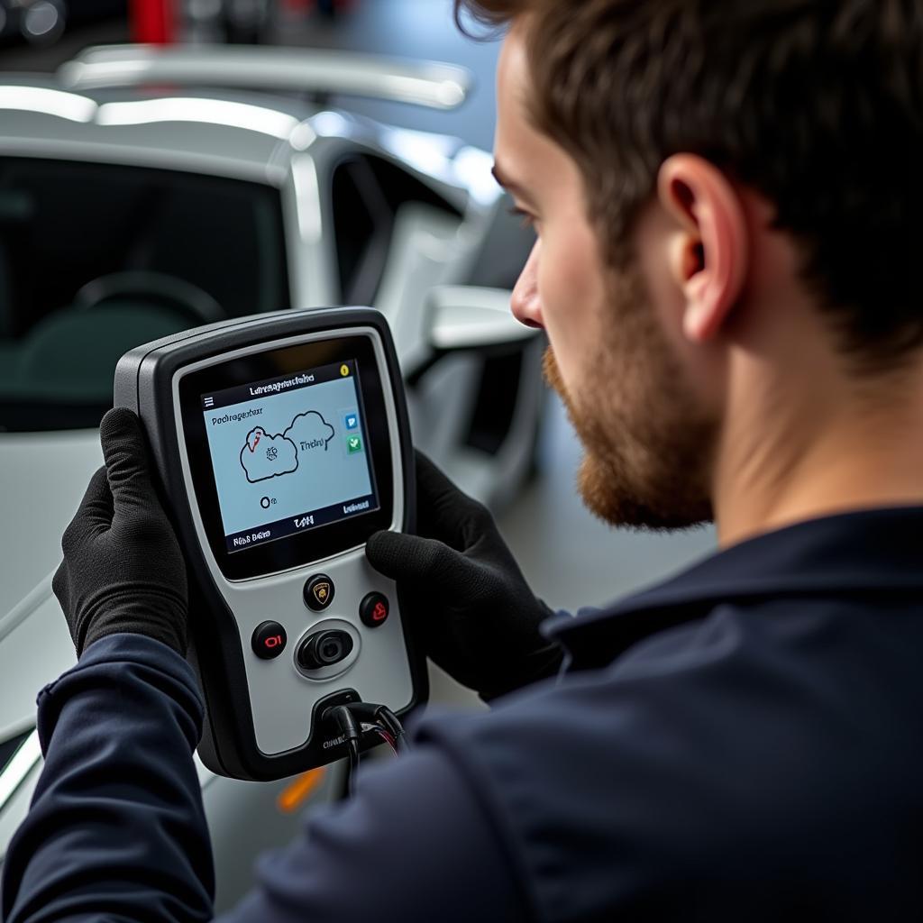 Lamborghini EGear Diagnostic Process - Technician at Work