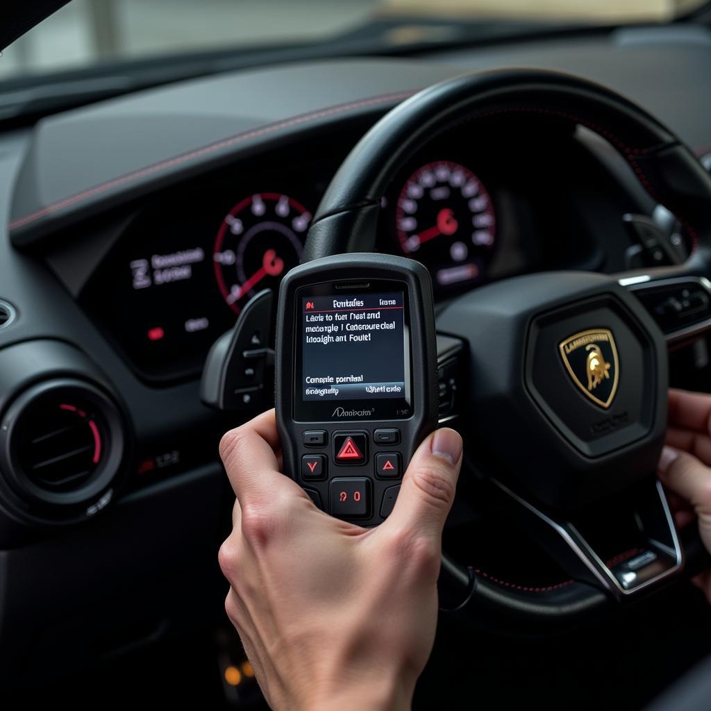 Lamborghini Owner Using Scan Tool to Read Codes