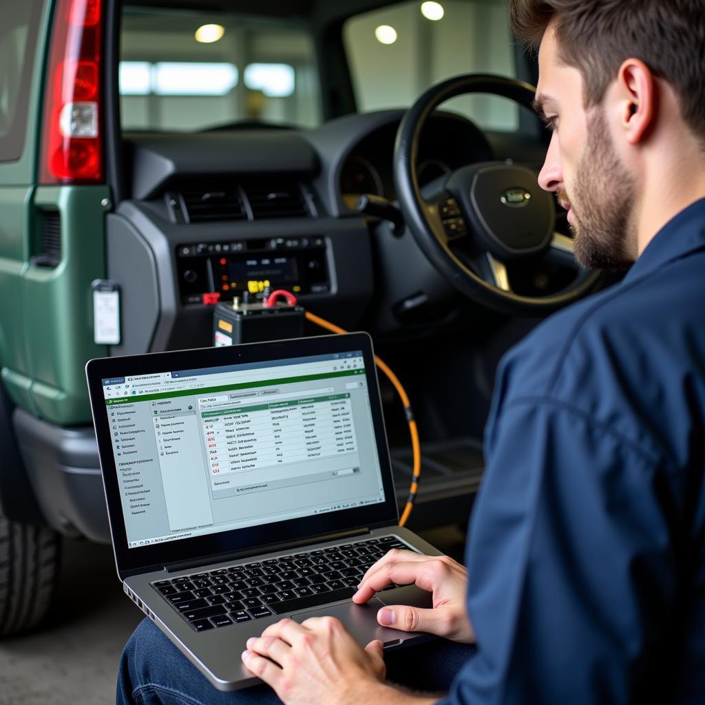 Land Rover Remote Diagnostics using a Laptop