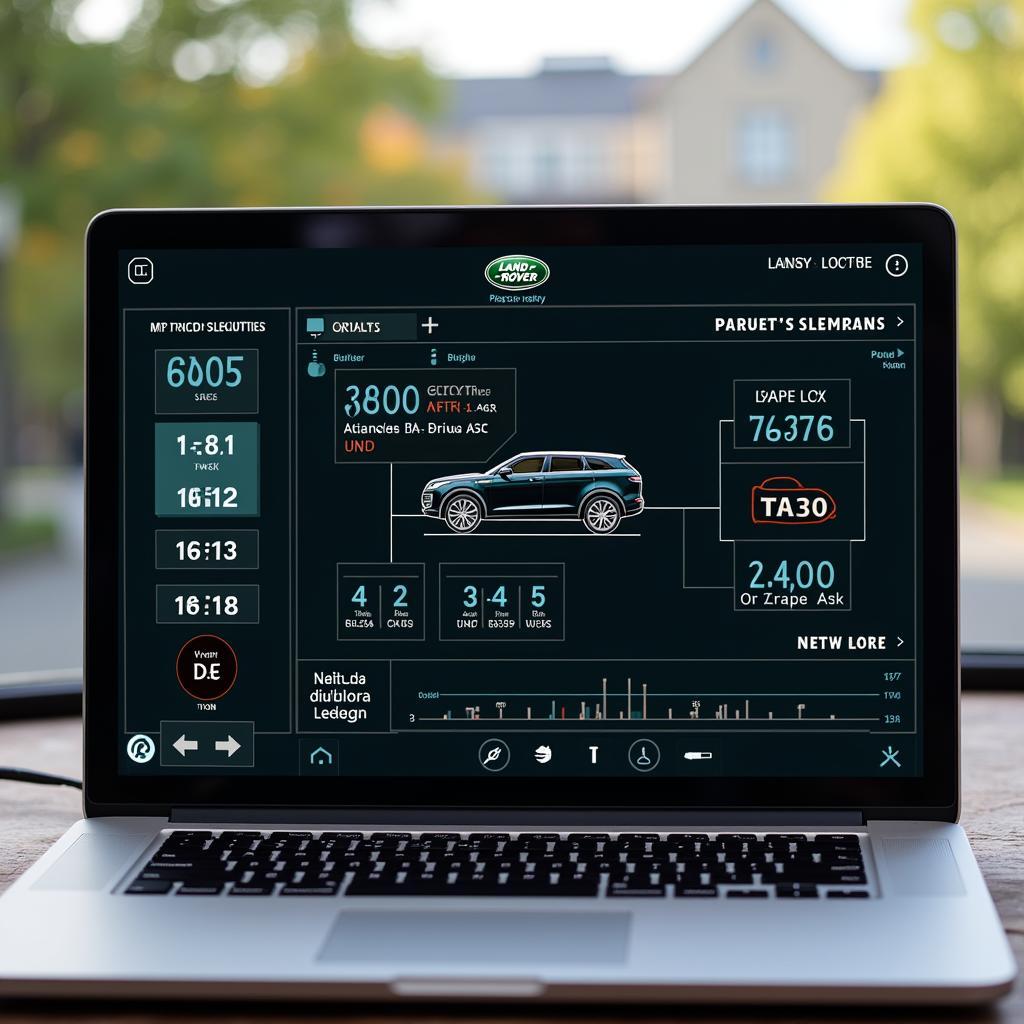 Land Rover Remote Diagnostics Software Interface on Laptop