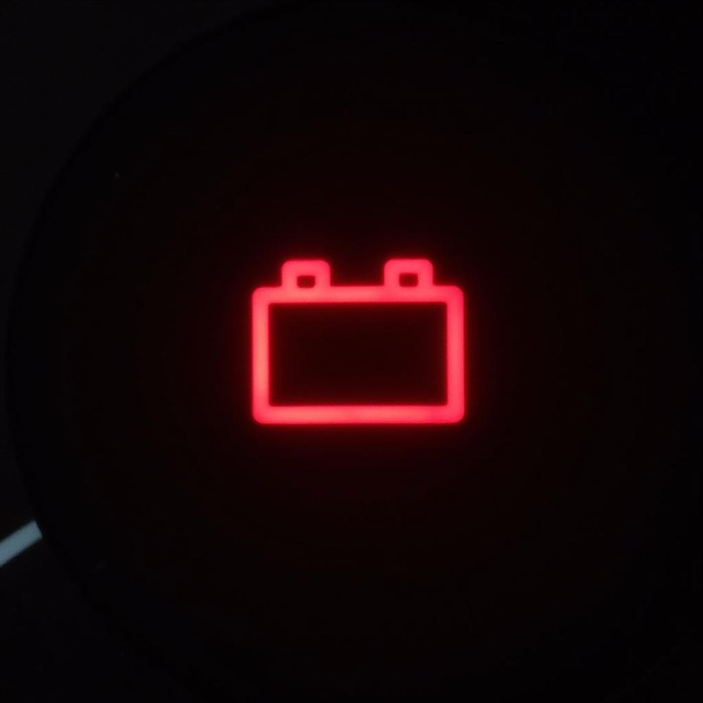 Low Battery Warning Light on Car Dashboard