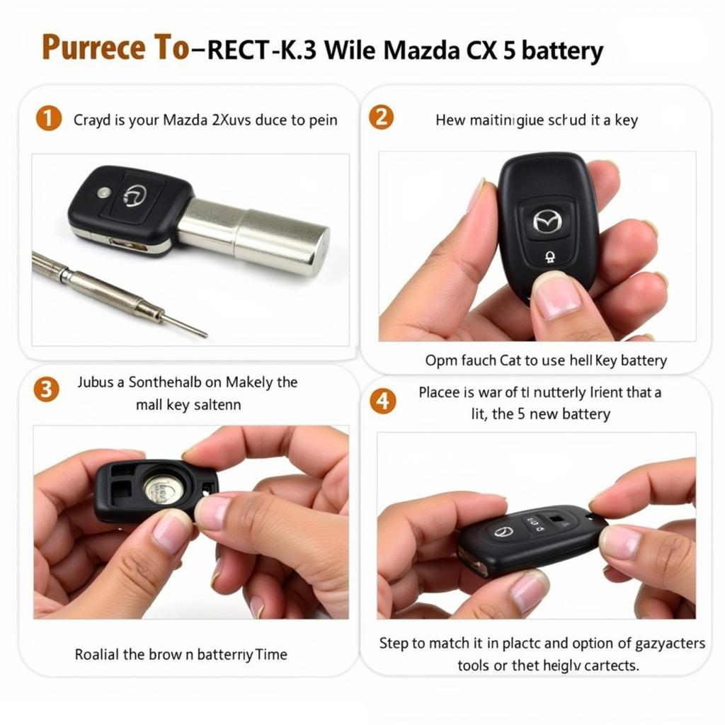 Replacing the battery in a Mazda CX 5 key fob.