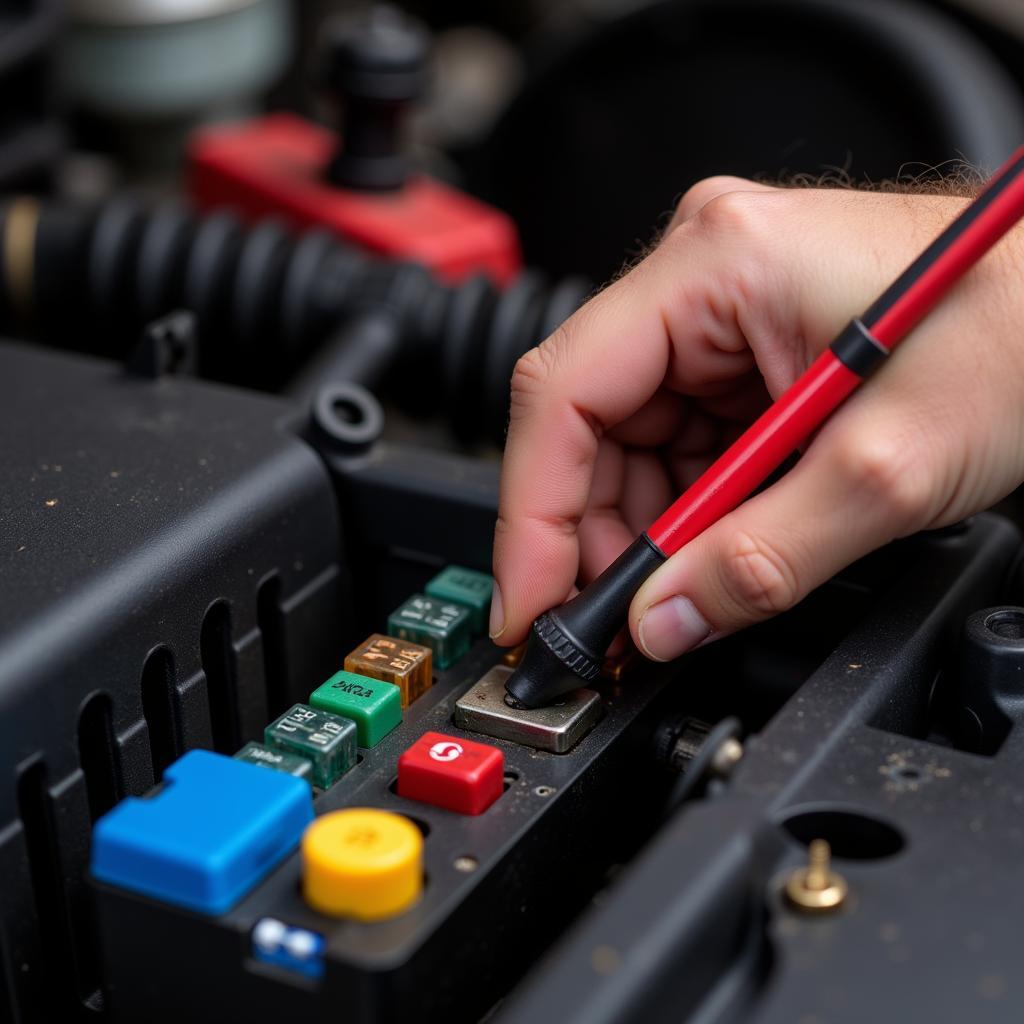 Mechanic Checking Car Fuses for Parasitic Drain