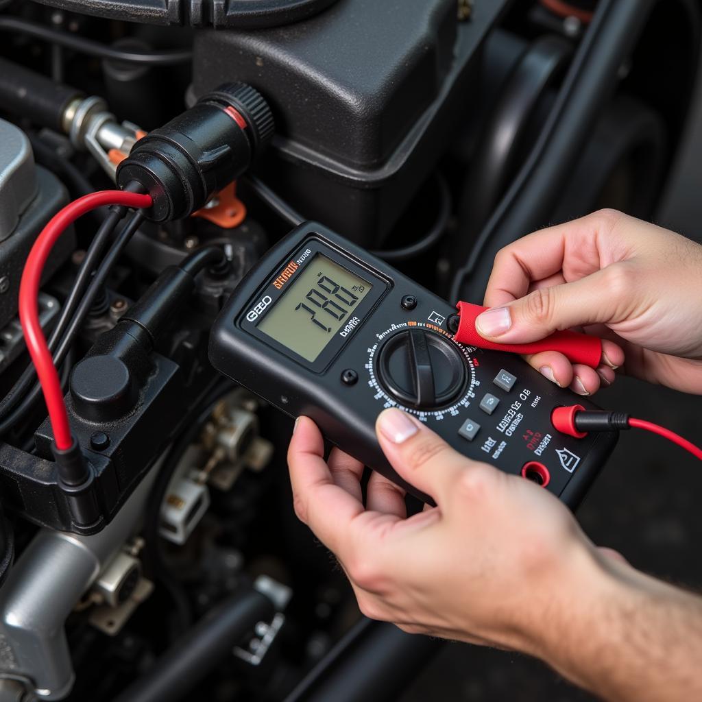 Mechanic Inspecting G80 Sensor