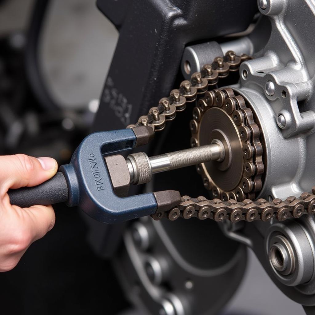 Mercedes Benz Chain Tool in Use