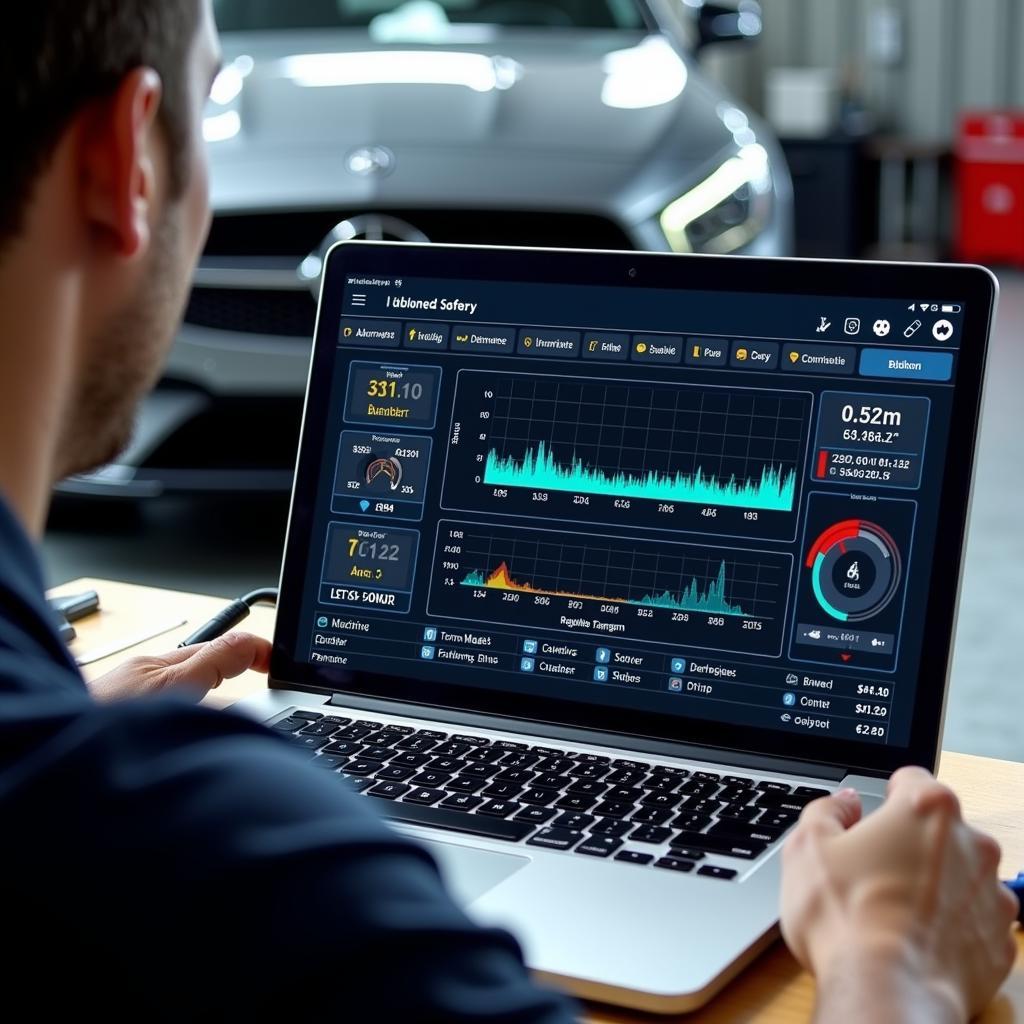Mercedes Benz Diagnostic Software Interface on a Laptop