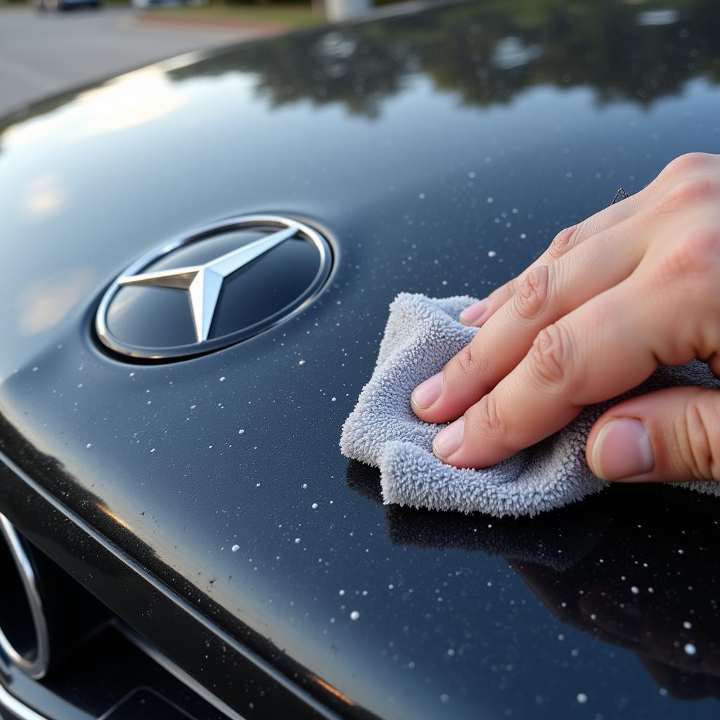 Cleaning a Mercedes-Benz Emblem