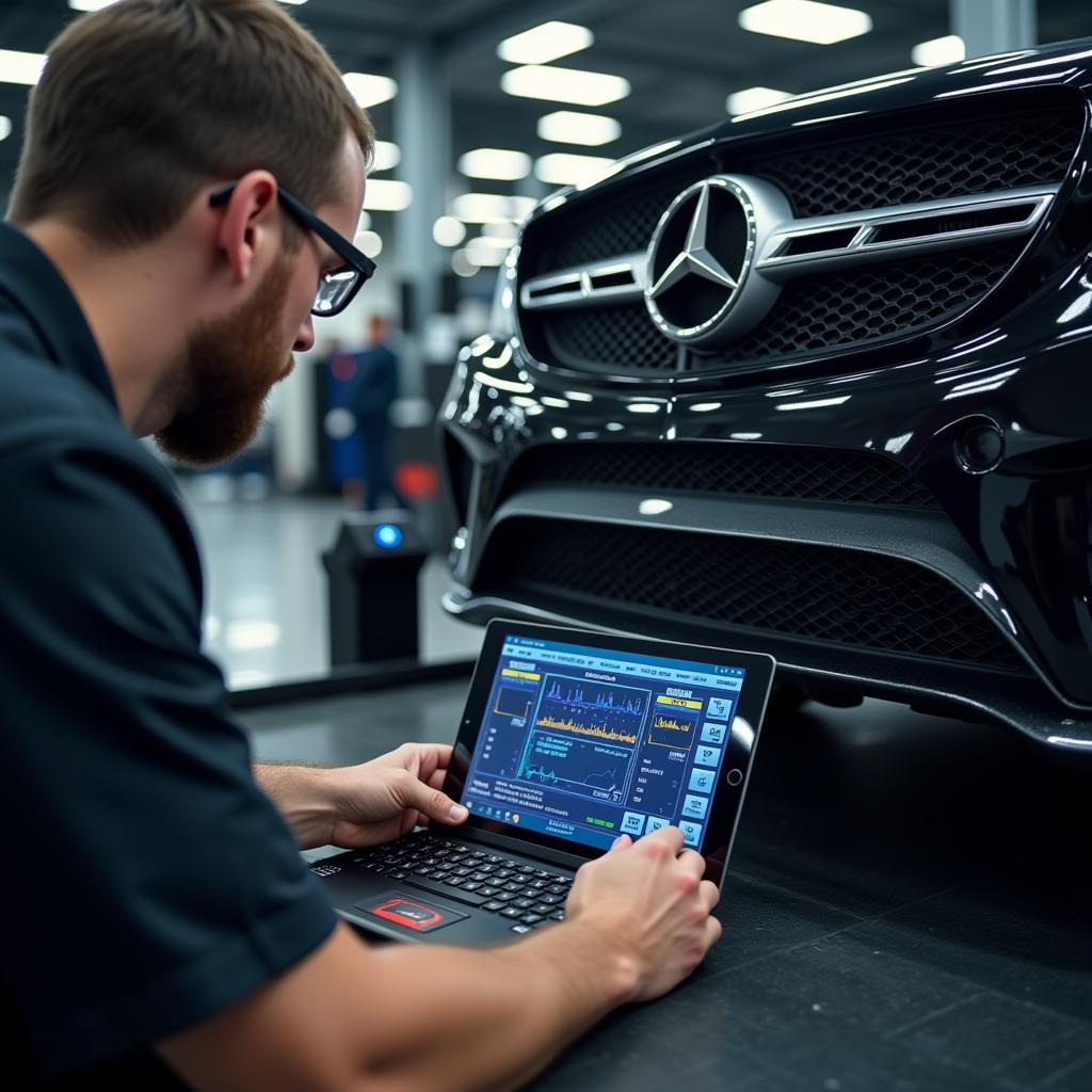 Mercedes Diagnostic Tools in Use