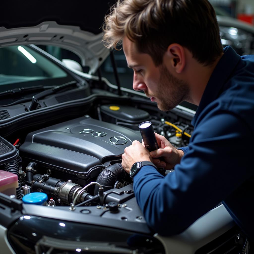 Mercedes GLA250 Engine Bay Inspection