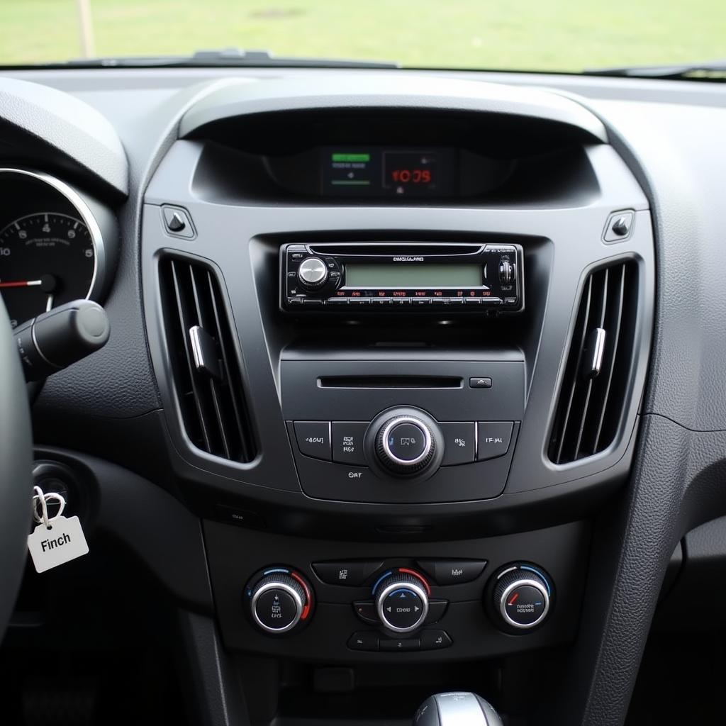 New Car Radio Installed in Dashboard