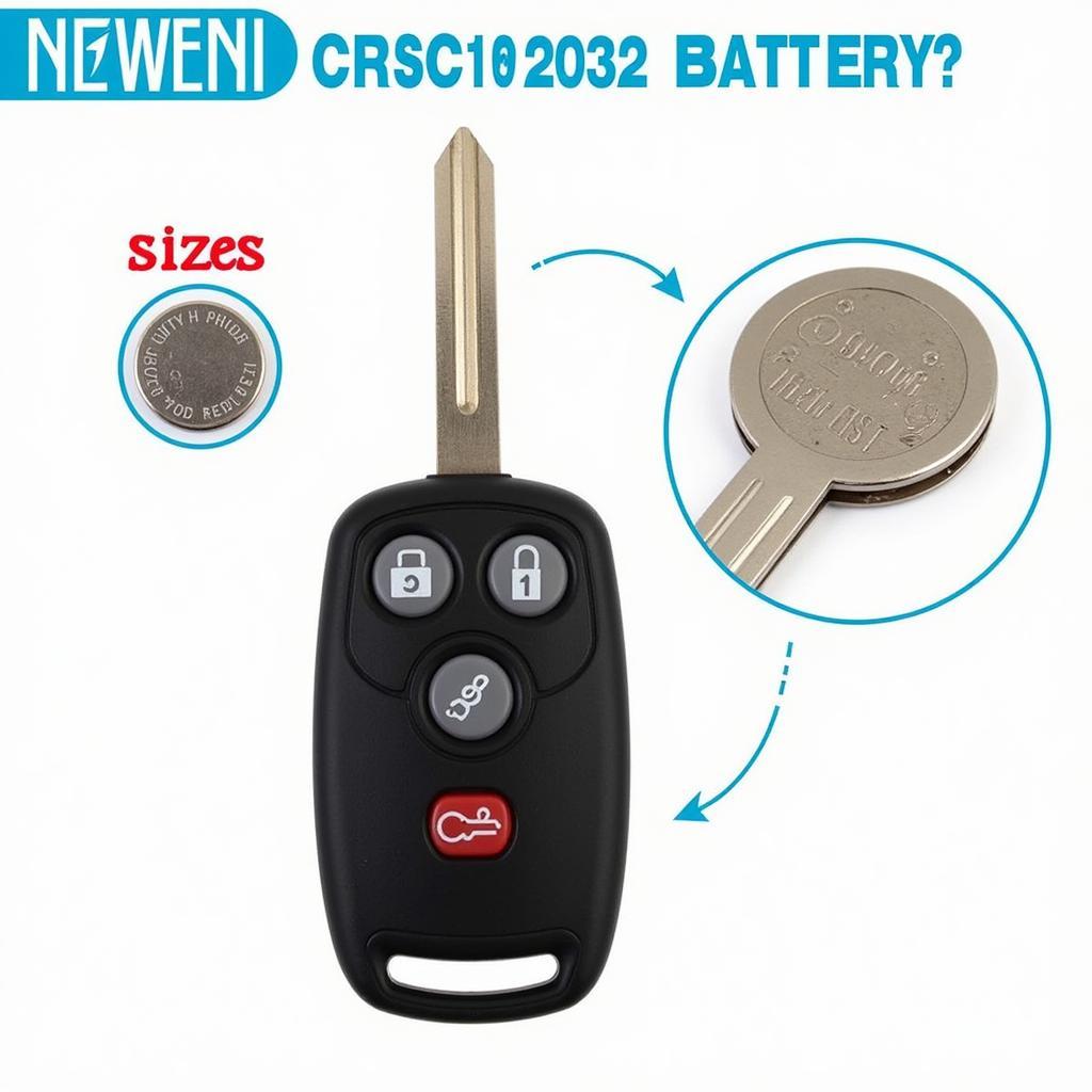 A new CR2032 battery for a 2017 Jeep Grand Cherokee key fob.