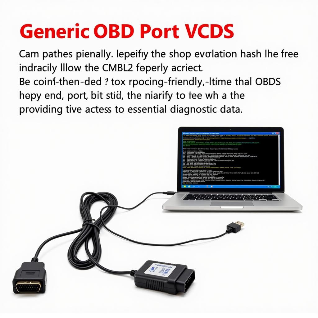 OBD2 Scanner and Laptop: An OBD2 scanner connected to a laptop, illustrating a more affordable alternative to VCDS for basic car diagnostics.