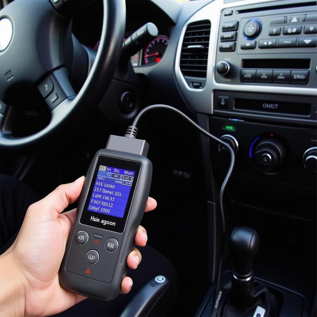 OBD2 Scanner Reading Diagnostic Trouble Codes