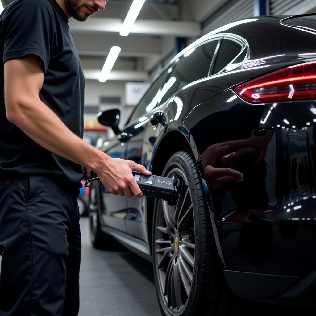 Porsche Panamera Under Diagnostic Check