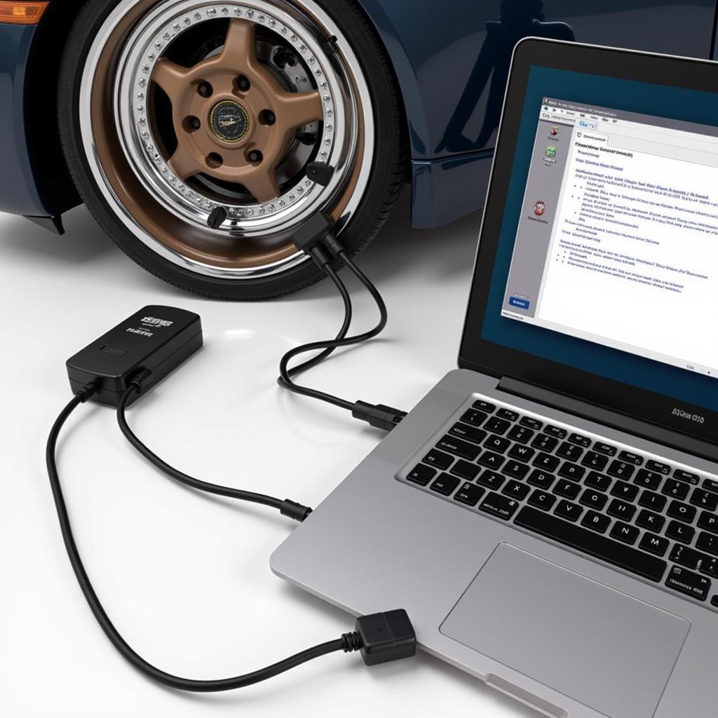 Porsche PIWIS 3 VCI Connected to Vehicle OBD-II Port