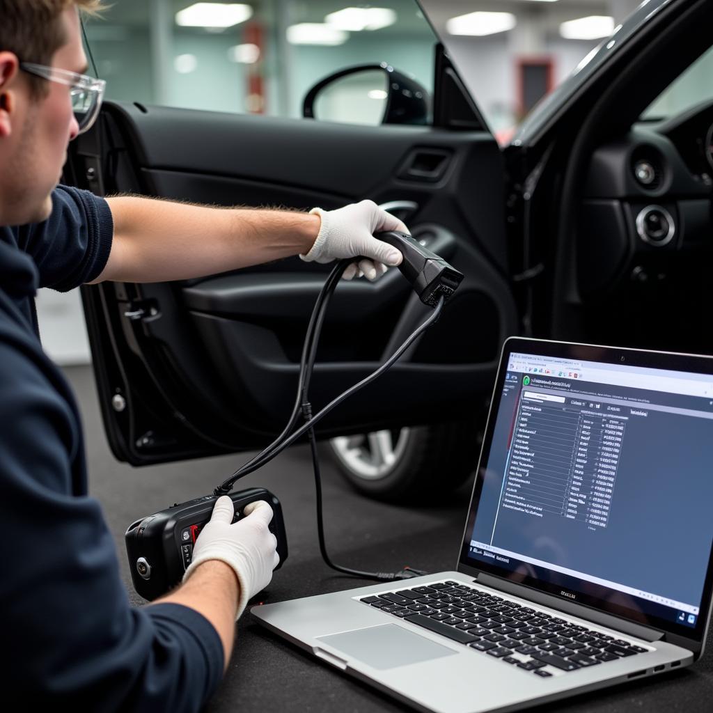 Connecting the Porsche PIWIS Diagnostic Tool