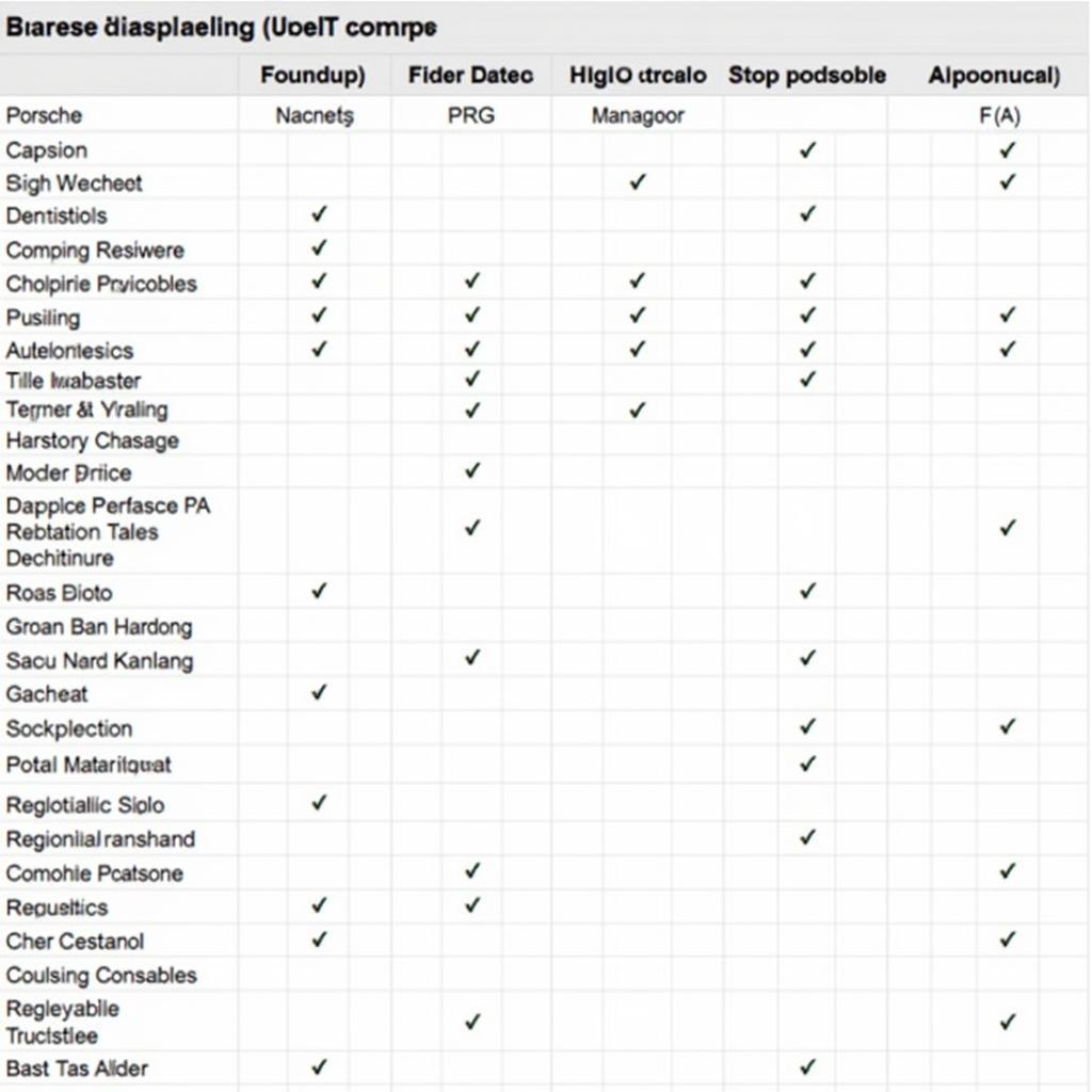 Porsche Scan Tool Comparison Chart