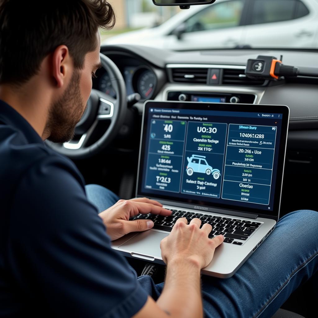 Remote Car Diagnostics with Laptop