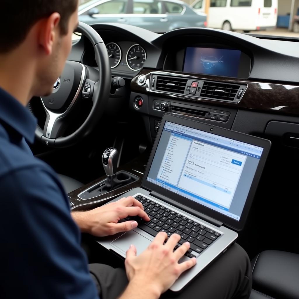 Technician Performing Remote FRM 3 Repair on a 2011 BMW E90 335i