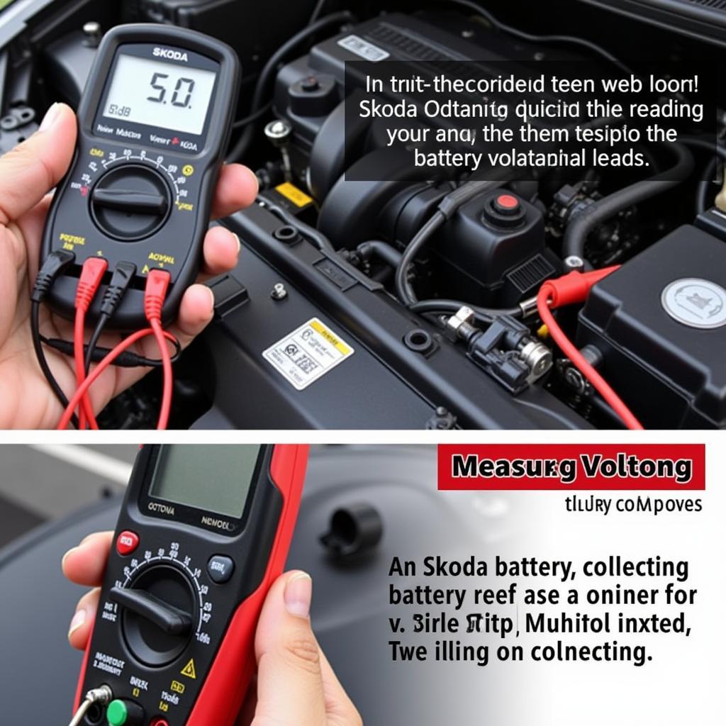 Testing a Skoda Octavia Battery with a Multimeter