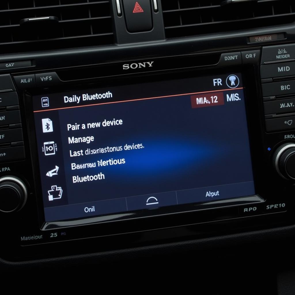 Navigating the Sony Car Radio Bluetooth Menu