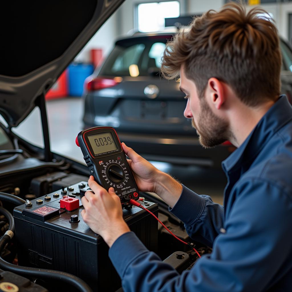 Testing Car Battery with Multimeter