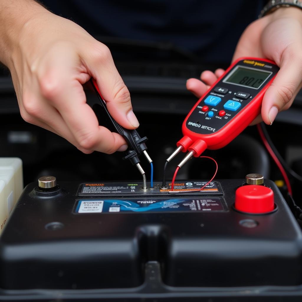 Testing Car Battery with Multimeter