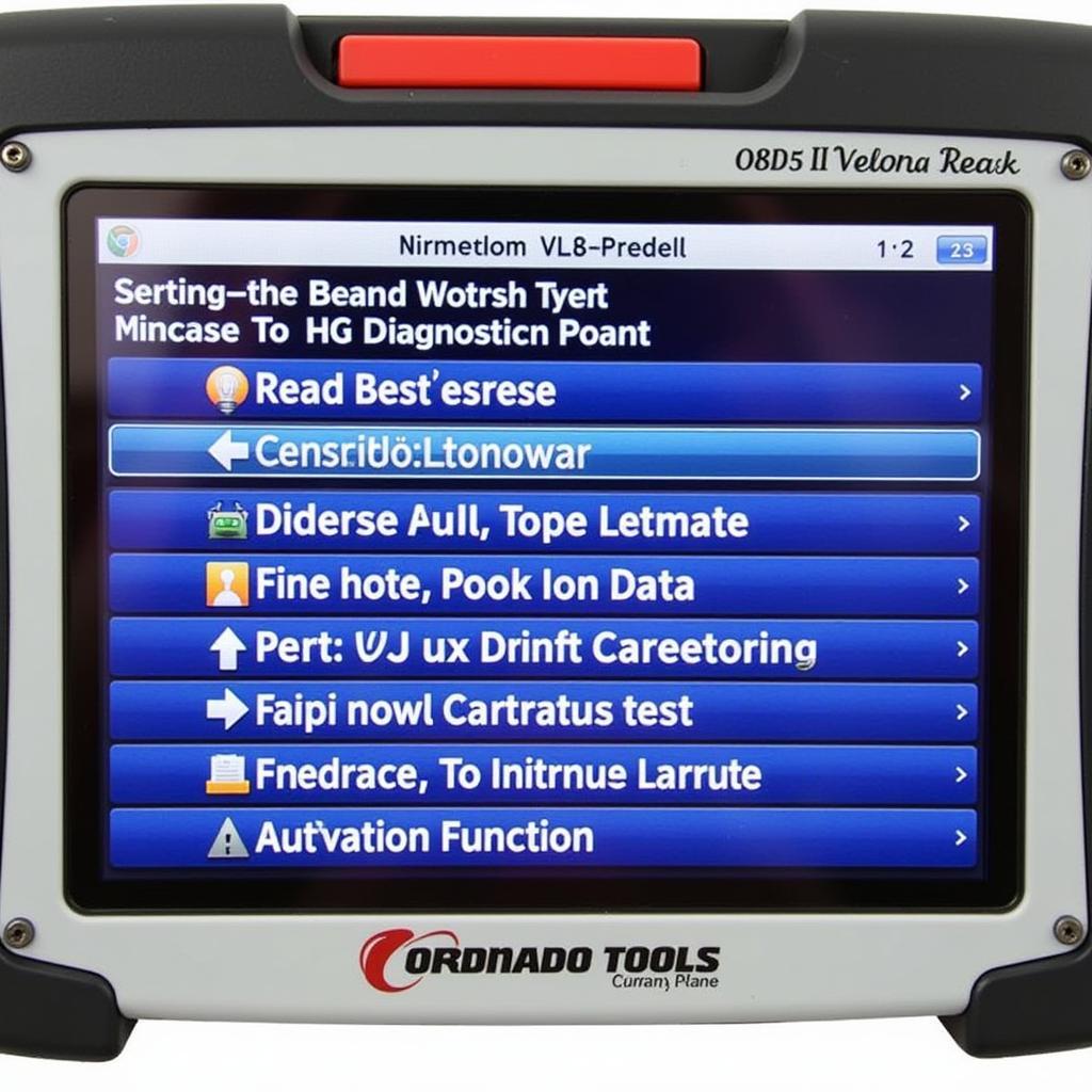 Tornado Tools OBD II Scan Tool Main Interface