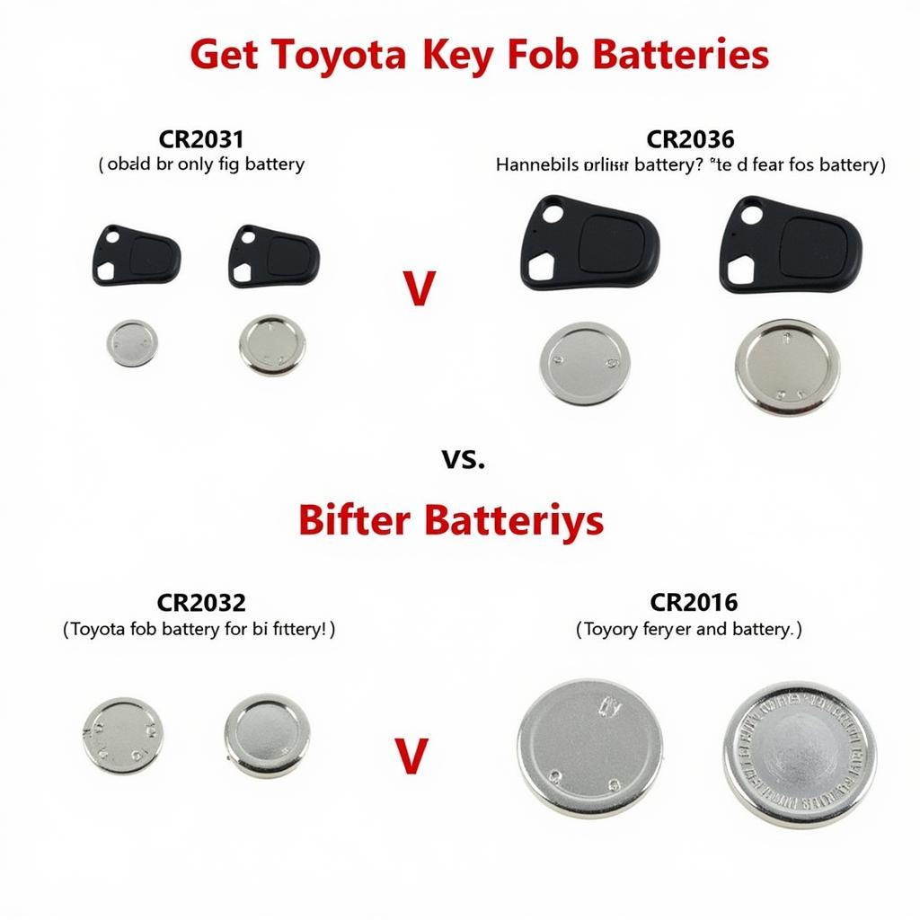 Different Types and Sizes of Toyota Key Fob Batteries