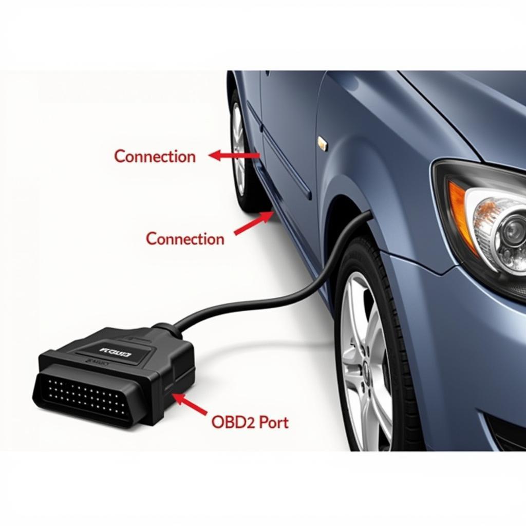 VCDS Cable Connected to OBD2 Port