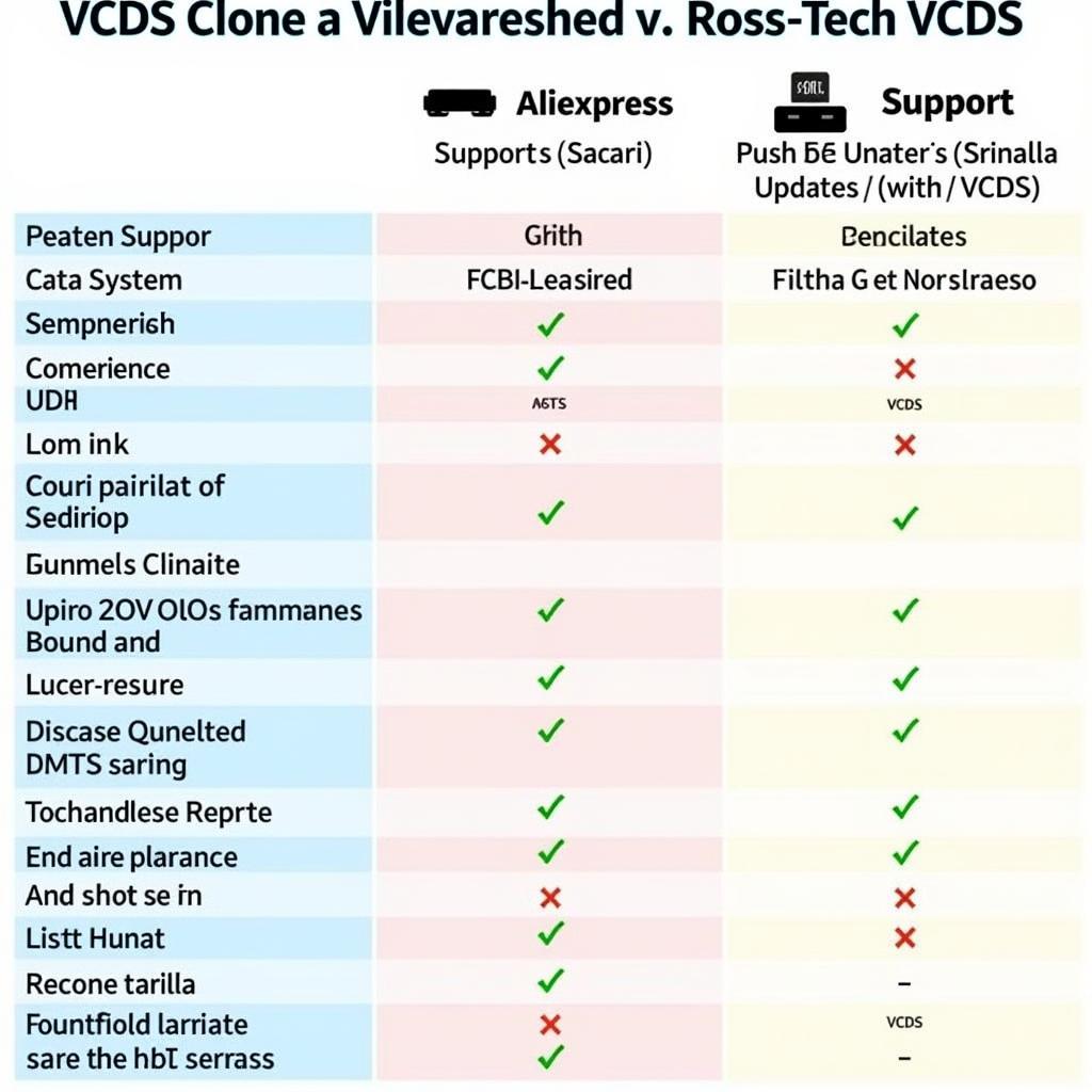 VCDS Clone vs. Genuine Comparison Chart