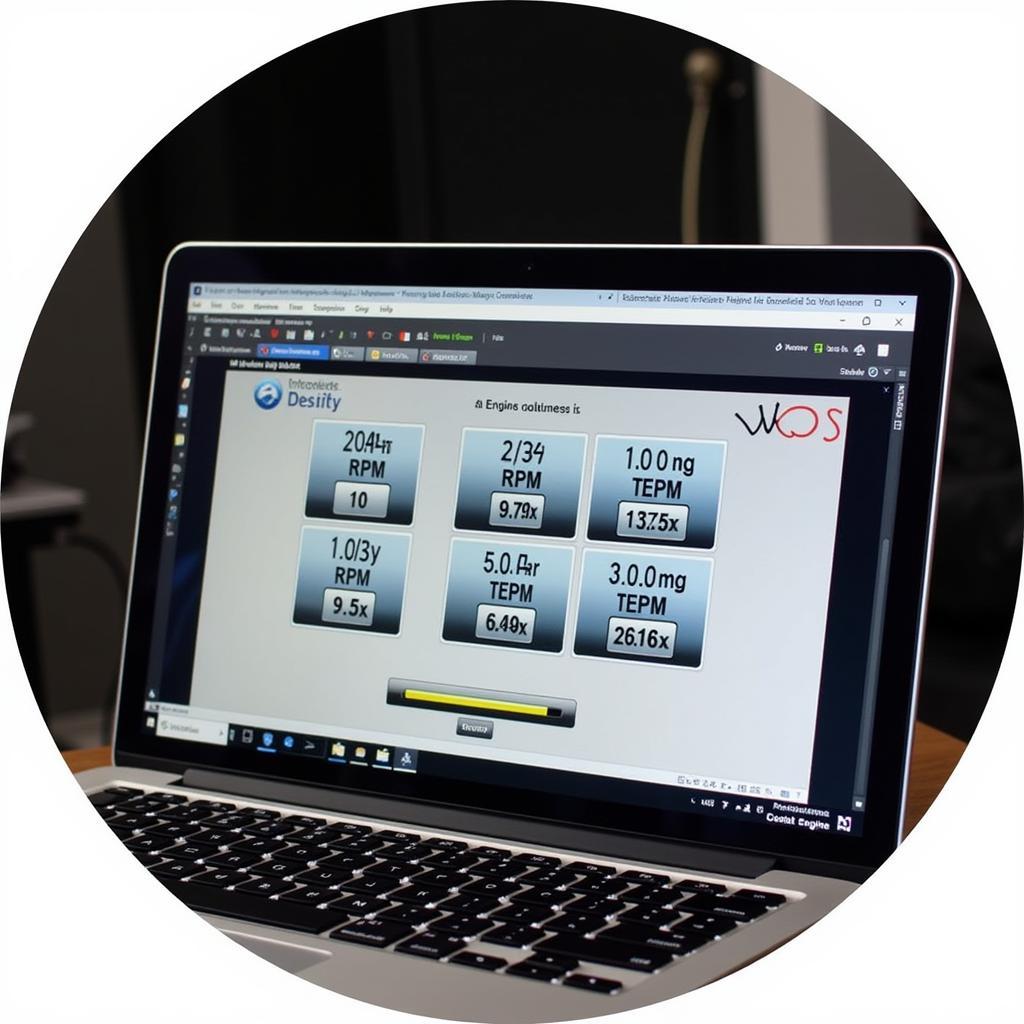 VCDS Engine Measuring Blocks Display on a Laptop