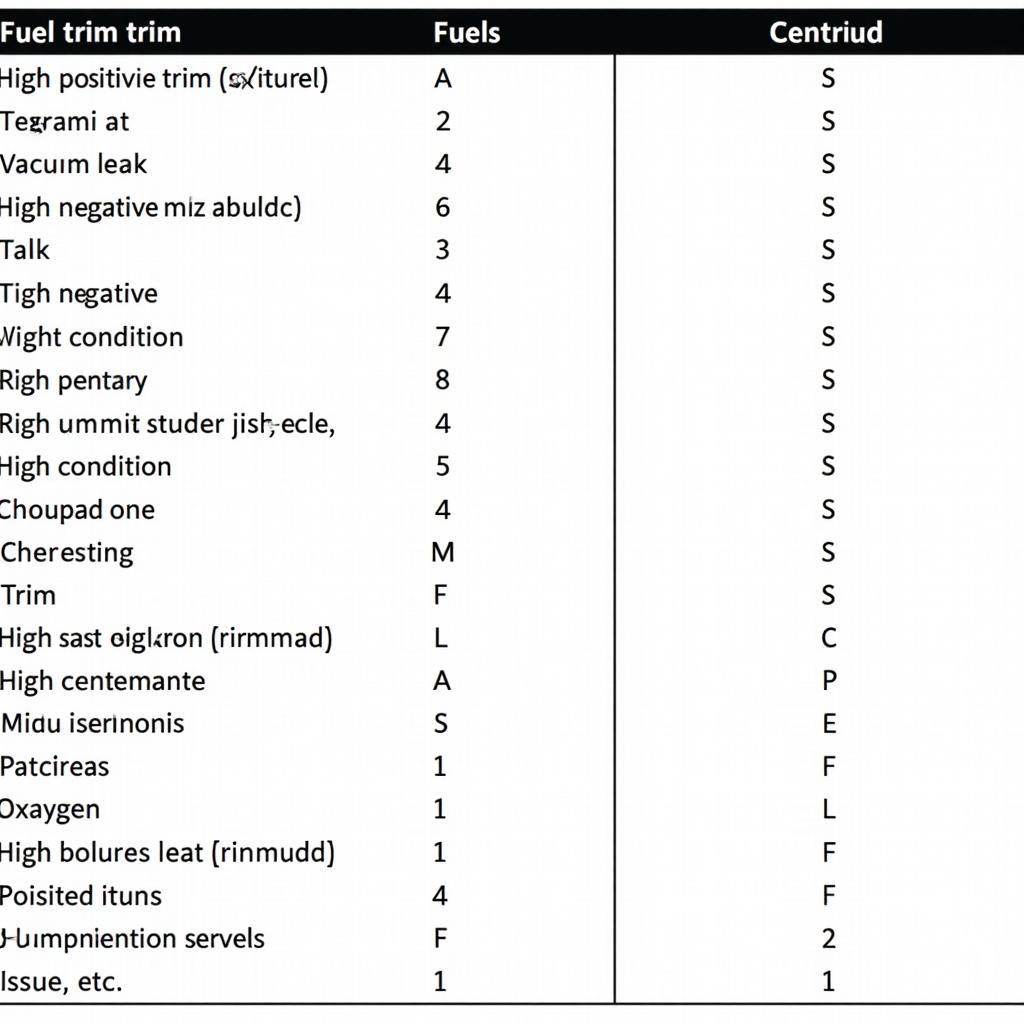 VCDS Fuel Trim Diagnostic Chart