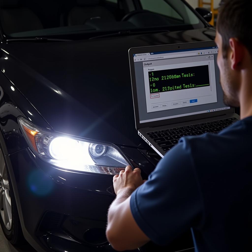 VCDS Output Testing on a Car Headlight