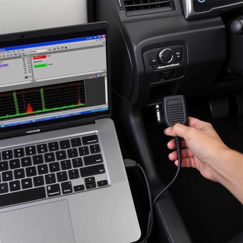 Connecting VCDS Cable to OBD-II Port