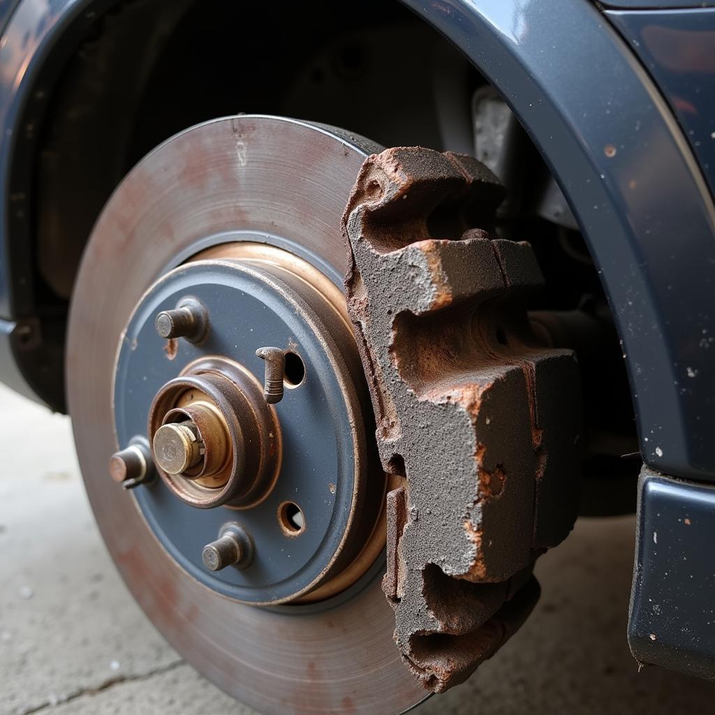 Worn Brake Pads on a Volvo C30